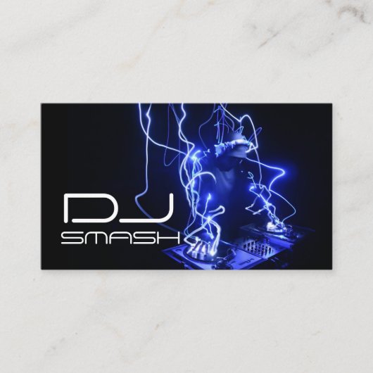 Cool Blue DJ Music Visitekaartje (Voorkant)