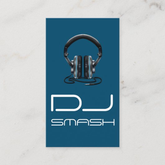 Cool Blue DJ Music Visitekaartje (Voorkant)