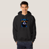Cool Blue Dog Wearing Sunglasses Hoodie (Voorkant volledig)