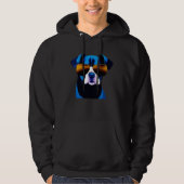 Cool Blue Dog Wearing Sunglasses Hoodie (Voorkant)