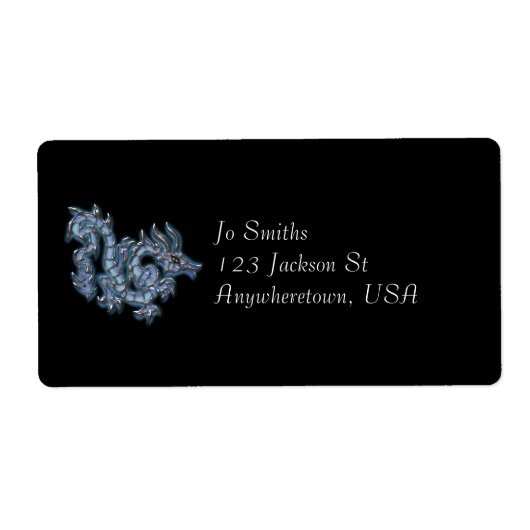 Cool blue dragon etiket (Voorkant)