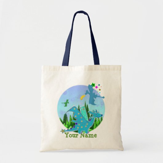 Cool Blue Dragon Tote Bag (Voorkant)