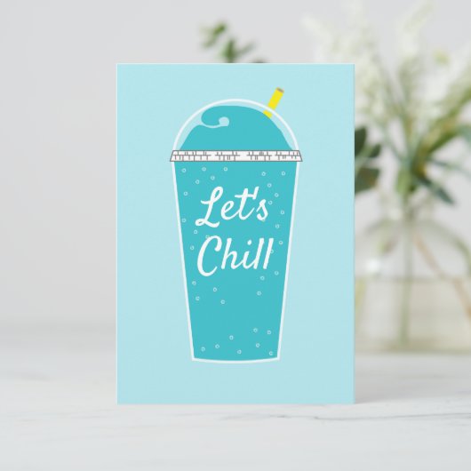 Cool Blue Drink Casual Summer Party nodigt uit Kaart (Staand voorkant)