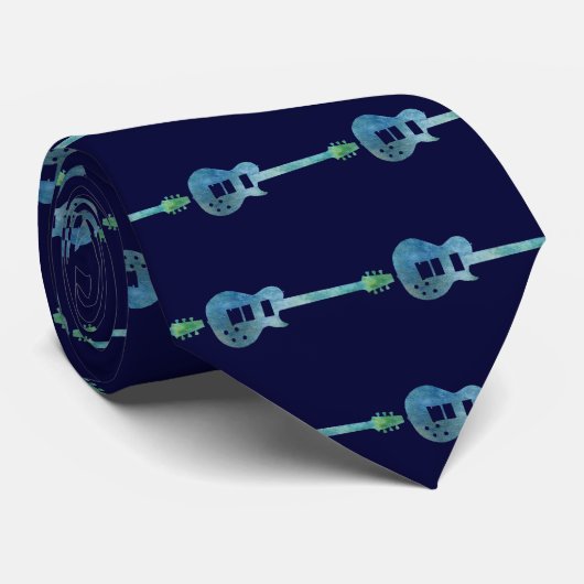 Cool Blue Electric Guitar Stropdas (Opgerold)