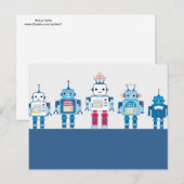 Cool Blue en Red Robots Novelty Gifts Briefkaart (Voorkant / Achterkant)