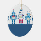 Cool Blue en Red Robots Novelty Gifts Keramisch Ornament (Rechts)