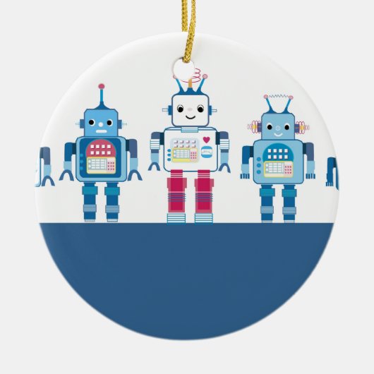 Cool Blue en Red Robots Novelty Gifts Keramisch Ornament (Voorkant)