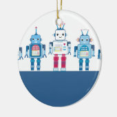 Cool Blue en Red Robots Novelty Gifts Keramisch Ornament (Links)
