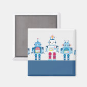 Cool Blue en Red Robots Novelty Gifts Magneet (Voorkant / Achterkant)