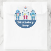 Cool Blue en Red Robots Novelty Gifts Ronde Sticker (Tas)