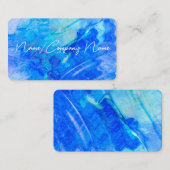 cool blue en turquoise rimpelen moderne kunst visitekaartje (Voorkant / Achterkant)