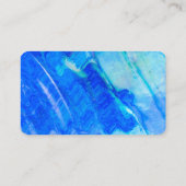 cool blue en turquoise rimpelen moderne kunst visitekaartje (Achterkant)