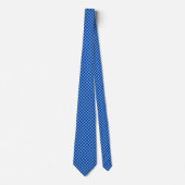 Cool Blue en White Polka Dot Pattern Stropdas (Voorkant)