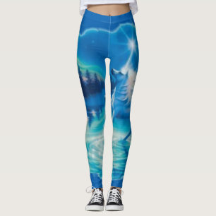 Cool Blue Fantasy Unicorn Airborsthart Leggings
