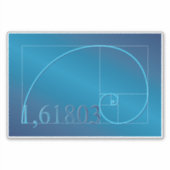 Cool Blue Fibonacci Mathematics Car Sticker (Voorkant)