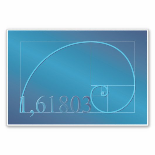 Cool Blue Fibonacci Mathematics Car Sticker (Voorkant)