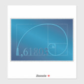 Cool Blue Fibonacci Mathematics Car Sticker (Vel)