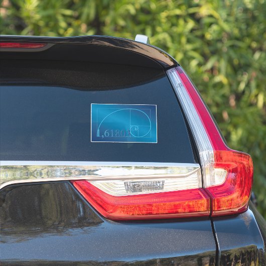 Cool Blue Fibonacci Mathematics Car Sticker (Auto Zijkant)