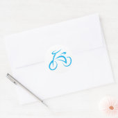 Cool Blue Fietsfiets Logo Ronde Sticker (Envelop)