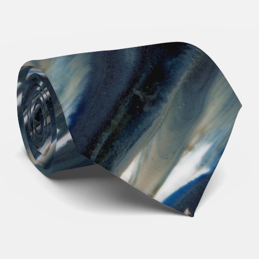 Cool Blue Flame Gestreept Stropdas (Opgerold)