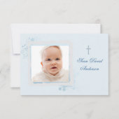 Cool Blue Flat Foto Dank je Bedankkaart (Voorkant)