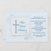 Cool Blue Flat Religious Uitnodiging (Voorkant / Achterkant)