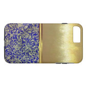 Cool Blue  floral Gold Design Hoesje (Achterkant (Horizontaal))