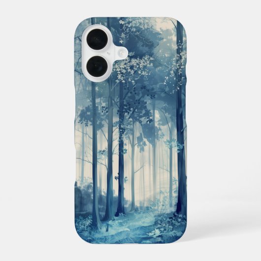 Cool Blue Forest iPhone 16 Hoesje (Achterkant)