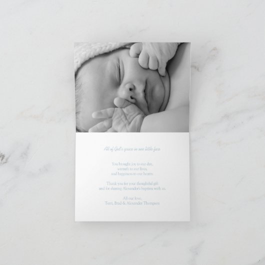 Cool Blue Foto Dank u / Uitnodiging Kaart (Binnen)