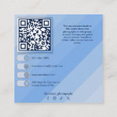 Cool Blue Fotografie & Videografie Aangepaste QR-c Vierkante Visitekaartje (Achterkant)