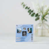 Cool Blue Fotografie & Videografie Aangepaste QR-c Vierkante Visitekaartje (Staand voorkant)