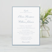 Cool Blue Framed Wedding Invitation Kaart (Staand voorkant)