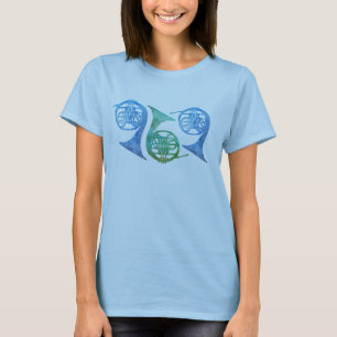 Cool Blue French Horns T-shirt