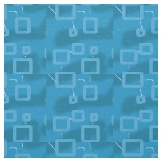 Cool Blue Geometric Circuit Fabric Stof (Swatch)