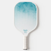 Cool Blue Geometric Gradient Custom Name Text Pickleball Paddle (Achterkant)
