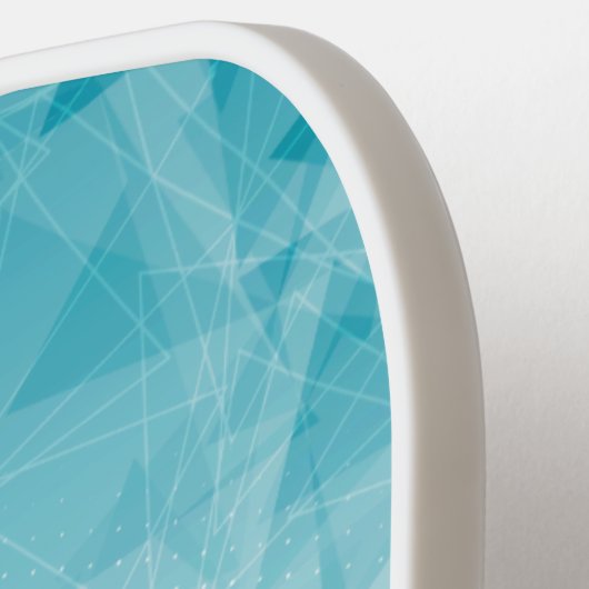 Cool Blue Geometric Gradient Custom Name Text Pickleball Paddle (Links Detail)