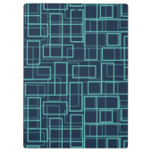 Cool Blue Geometric Grid Pattern Personalised Klembord (Achterkant)