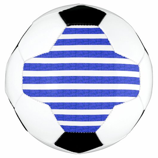 Cool Blue Geometric Stripes Voetbal (Voorkant)