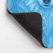 Cool Blue Geometric Wolf Low Poly Abstract Gaming Muismat (Hoek)