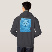 Cool Blue Geometric Wolf Low Poly Abstract Premium Hoodie (Achterkant volledig)