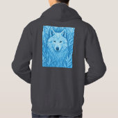 Cool Blue Geometric Wolf Low Poly Abstract Premium Hoodie (Achterkant)