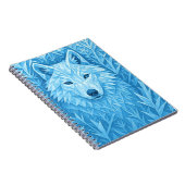 Cool Blue Geometric Wolf Low Poly Aesthetic School Notitieboek (Rechterzijde)