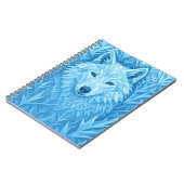 Cool Blue Geometric Wolf Low Poly Aesthetic School Notitieboek (Linkerzijde)