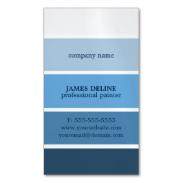 Cool Blue Gestreepte Professionele Schilder Magnetisch Visitekaartje