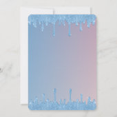 Cool Blue Glitter Drips, Blue Dress Sweet 16 Kaart (Achterkant)