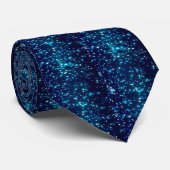 Cool Blue Glitter Fantasy Galaxy Class Stropdas (Opgerold)