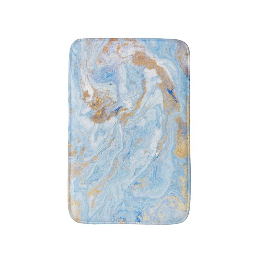Cool Blue Gold Marble, Granite, Stone Texture Badmat (Voorkant Verticaal)