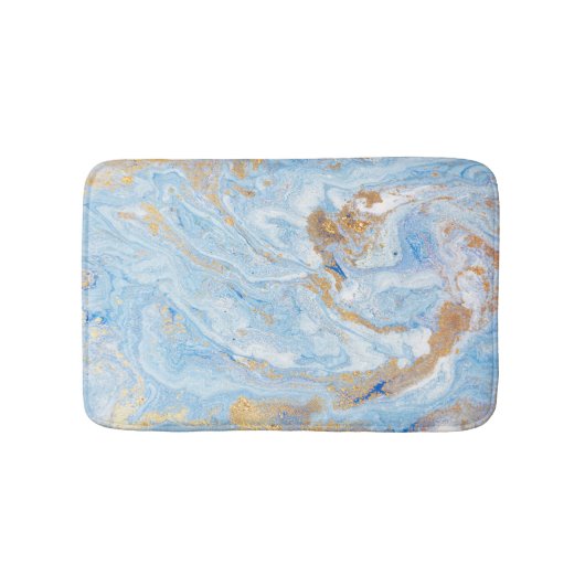 Cool Blue Gold Marble, Granite, Stone Texture Badmat (Voorkant)