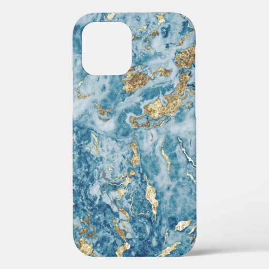 Cool Blue Gold Stone Unieke Case-Mate iPhone Case (Achterkant)