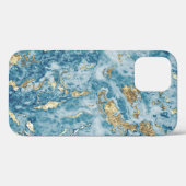 Cool Blue Gold Stone Unieke Case-Mate iPhone Case (Achterkant (horizontaal))
